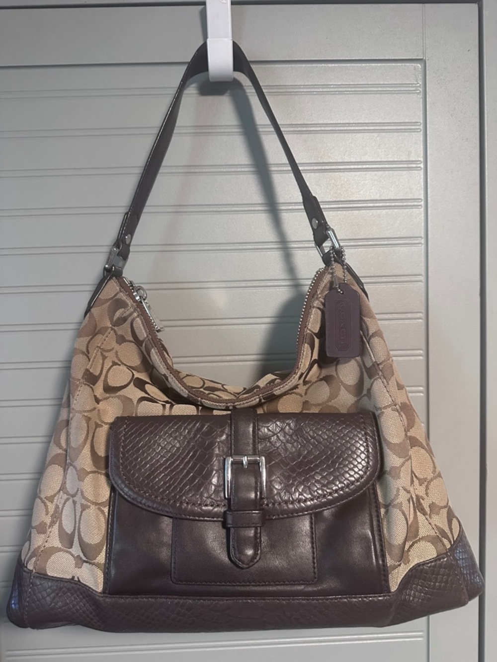 Coach Charlie Signature Python Hobo *Style #F32081* - Picture 6 of 15